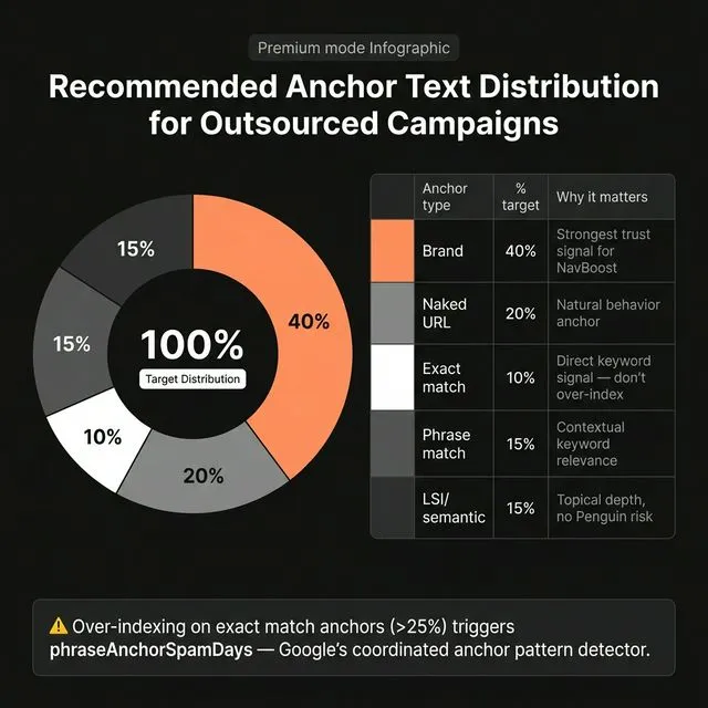 Recommended anchor text distribution for outsourced link building campaigns